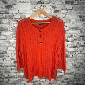 EUC Jones New York Dark Orange Knit Sweater Size 3X